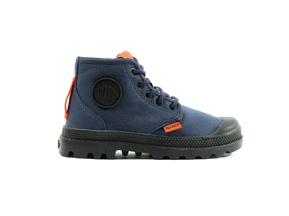 Botas Palladium PAMPA SUPPLY LEATHER Niños Indigo | Costa Rica-36907